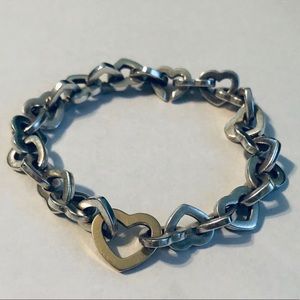 Tiffany & Co. Two-Tone Heart Link Bracelet